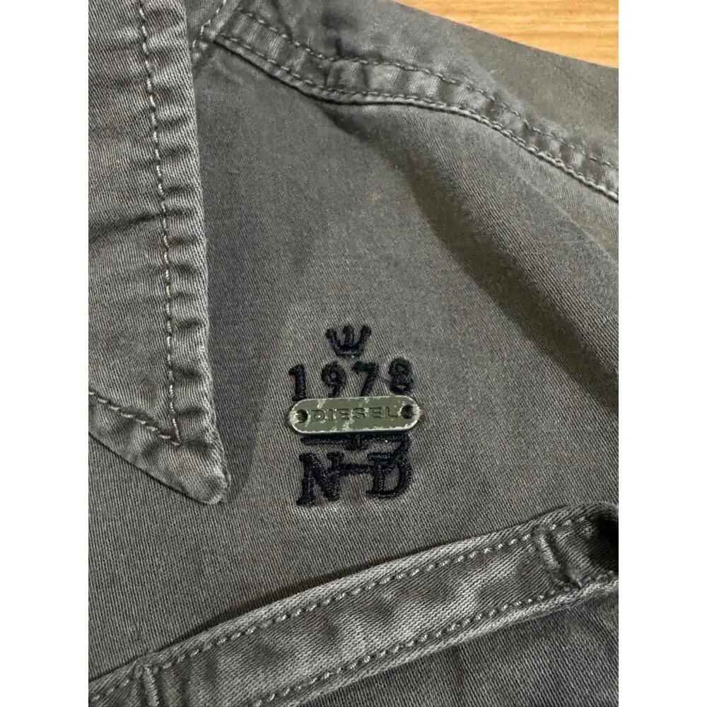 Diesel Green Woven Collared Short Sleeve Utility Cargo Dress Sz XS - Picture 5 of 6